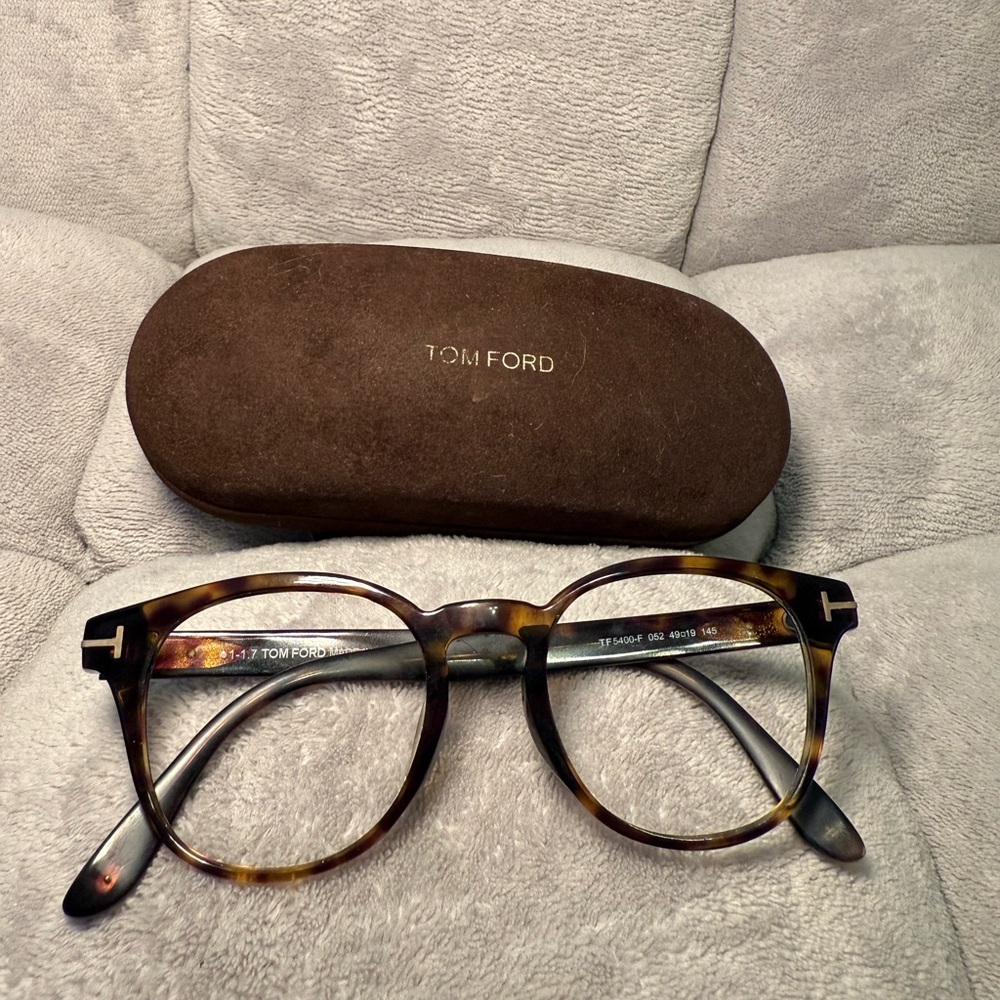 Tom Ford Tortoiseshell Acetate Glasses in Brown and Amber